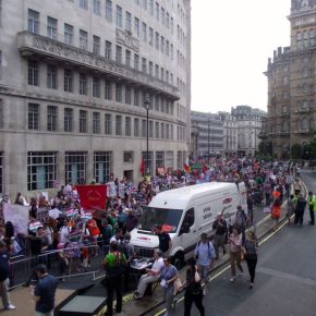 Start of People’s Assembly March Against Austerity, June 21, BBC’s Broadcasting House, London W1